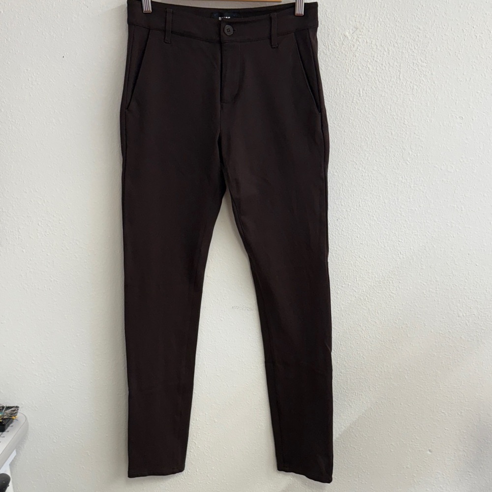 PAIGE Dark Brown knit stretch chino style pants